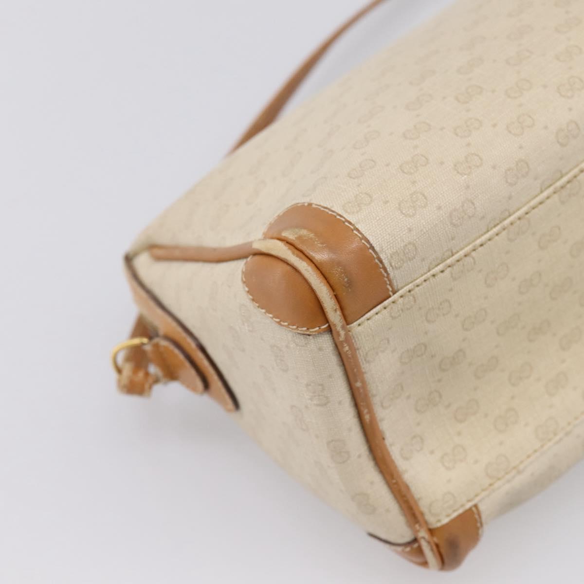 GUCCI Micro GG Supreme Shoulder Bag PVC Ivory Gold 007 32 0042 Auth BA15195
