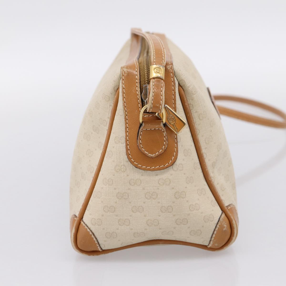 GUCCI Micro GG Supreme Shoulder Bag PVC Ivory Gold 007 32 0042 Auth BA15195