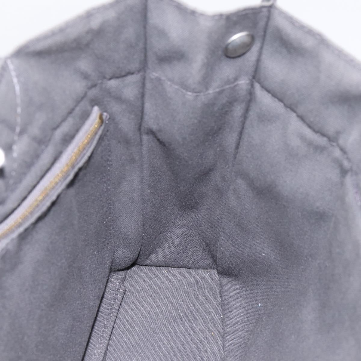 HERMES Fourre Tout PM Hand Bag cotton Gray Silver Auth BA15196