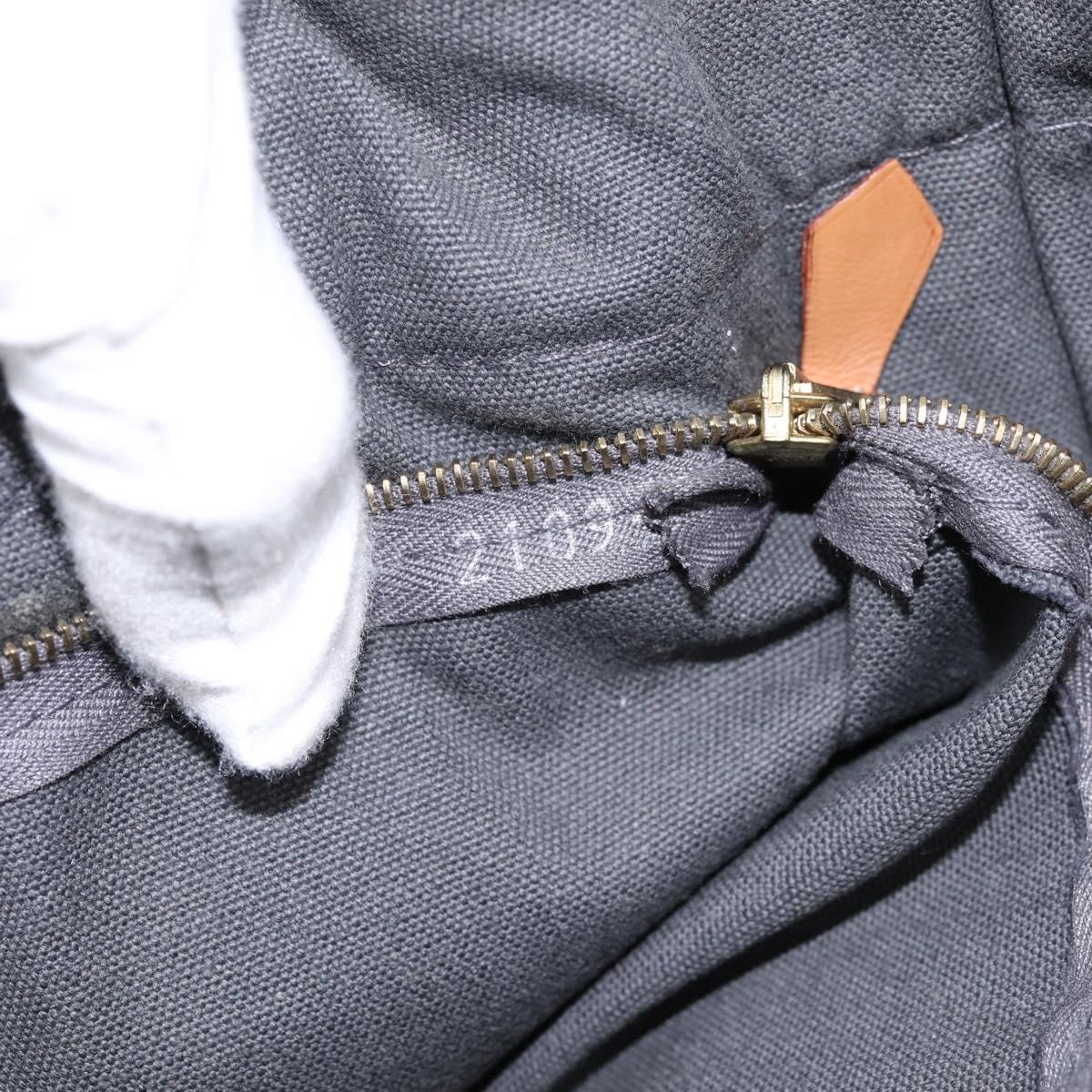 HERMES Fourre Tout PM Hand Bag cotton Gray Silver Auth BA15196