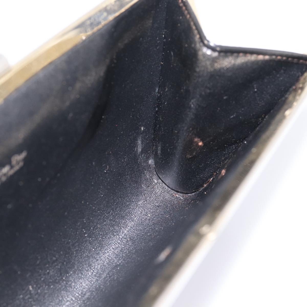 Christian Dior Trotter Canvas Clutch Bag Nylon Black Gold Auth BA15198