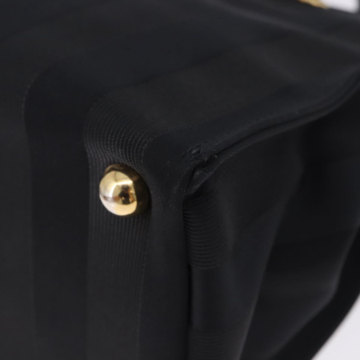 VALENTINO Hand Bag Nylon Black Gold Auth BA15199