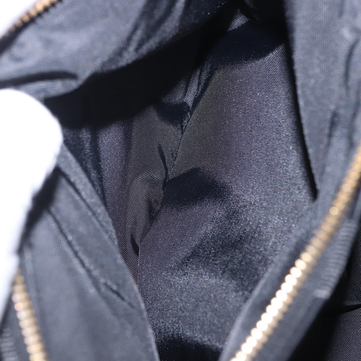 VALENTINO Hand Bag Nylon Black Gold Auth BA15199