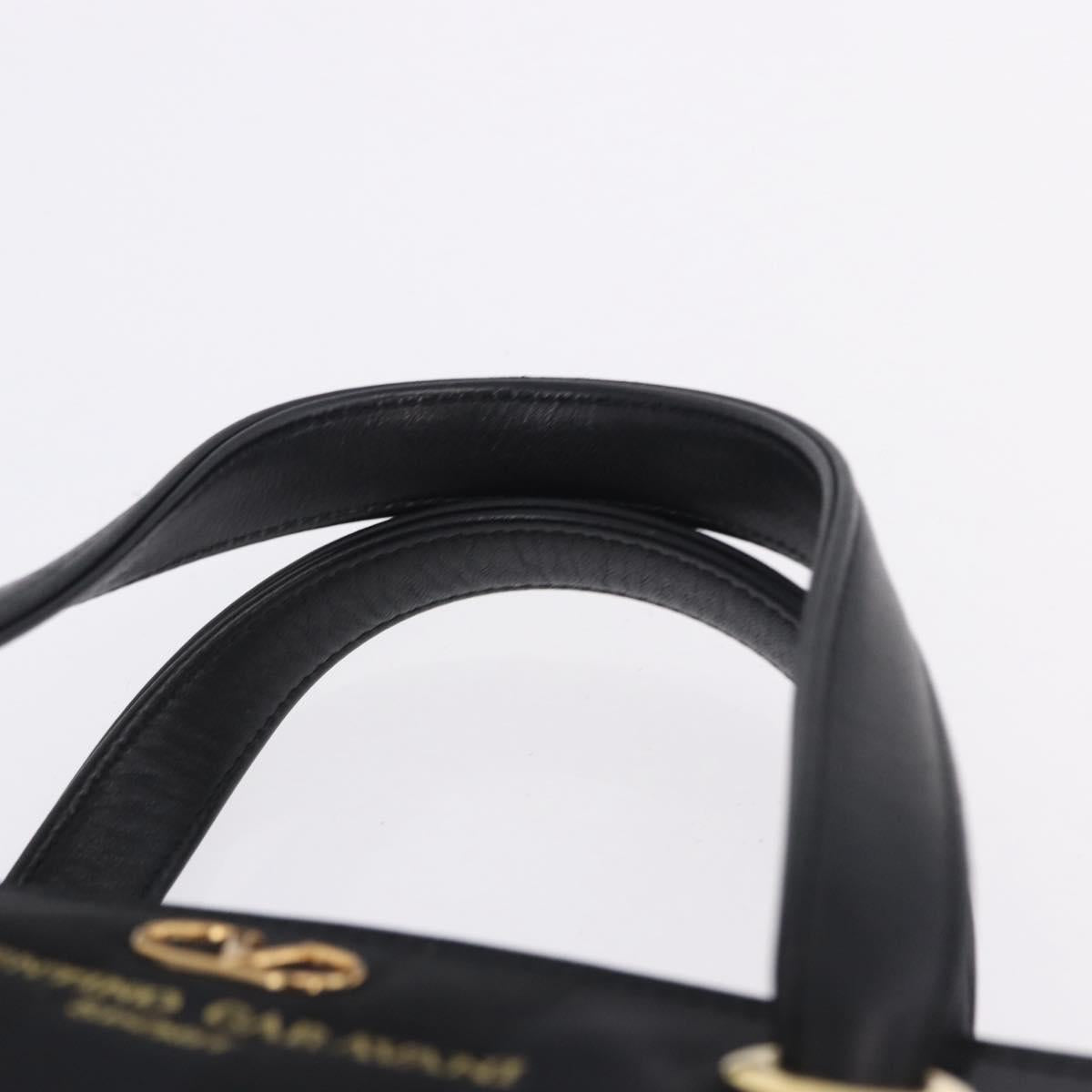 VALENTINO Hand Bag Nylon Black Gold Auth BA15199