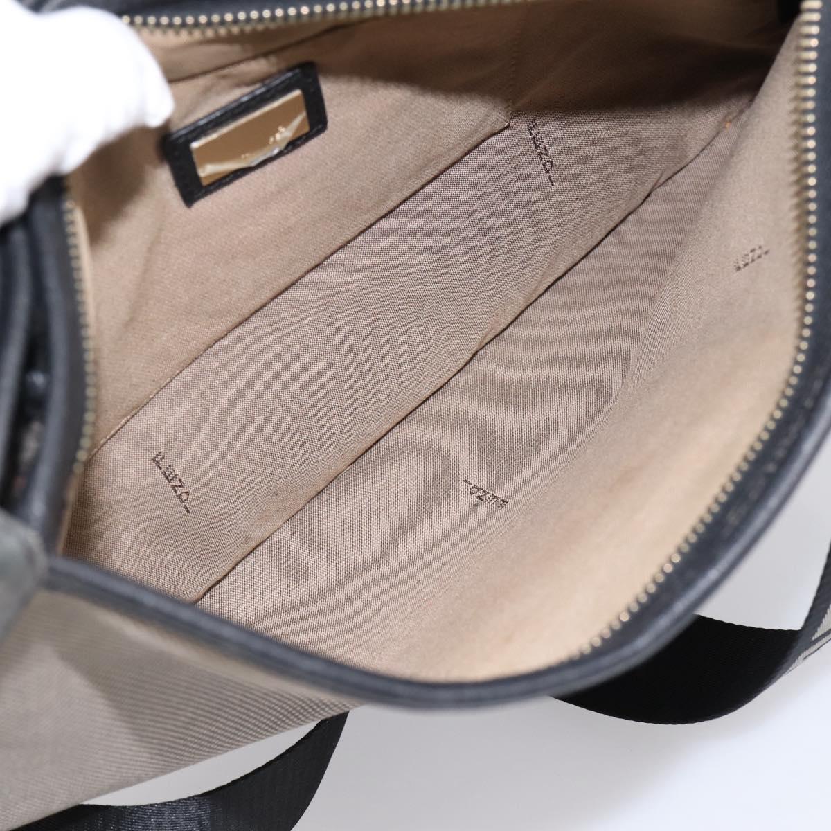FENDI Zucca Canvas Shoulder Bag Beige Gold Auth BA15204