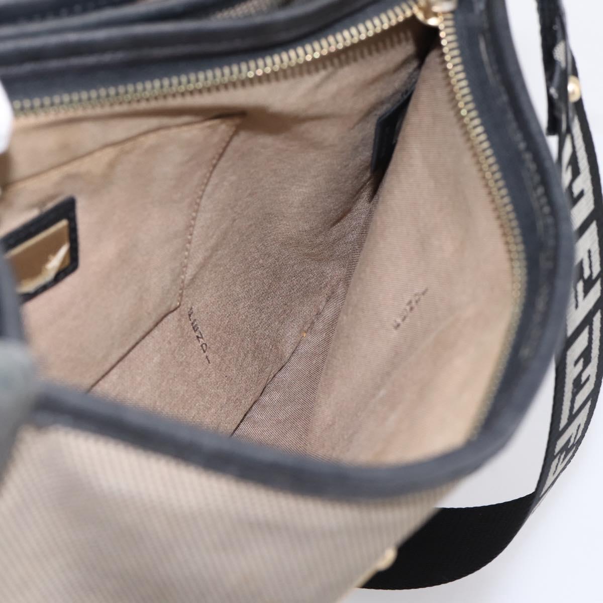 FENDI Zucca Canvas Shoulder Bag Beige Gold Auth BA15204