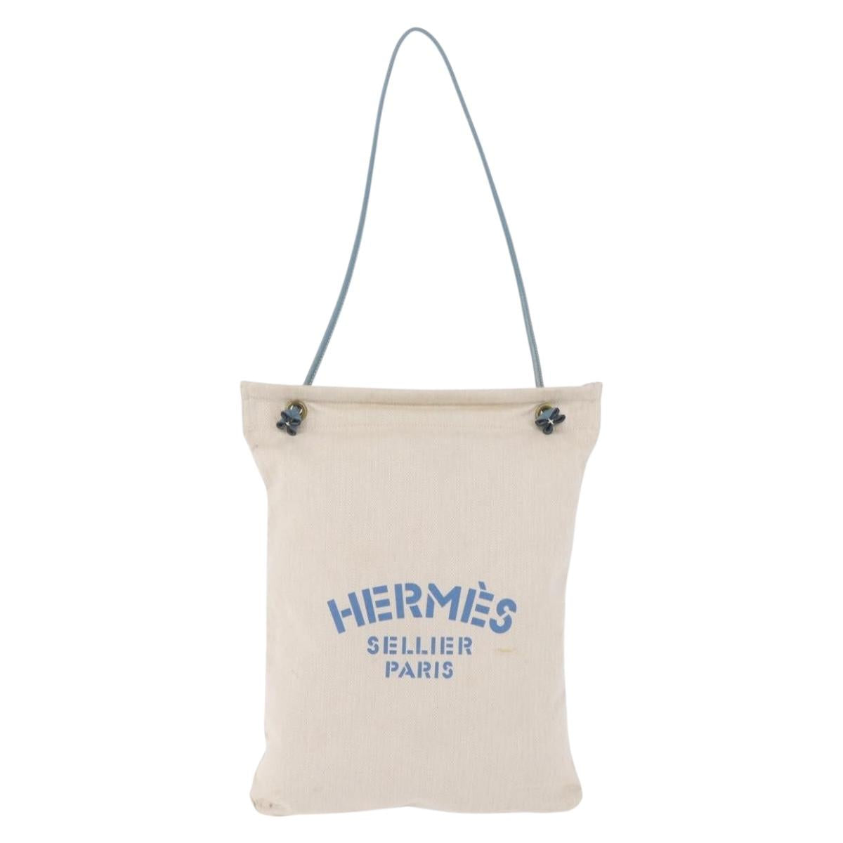 HERMES Aline GM Shoulder Bag cotton Beige Gold Auth BA15206