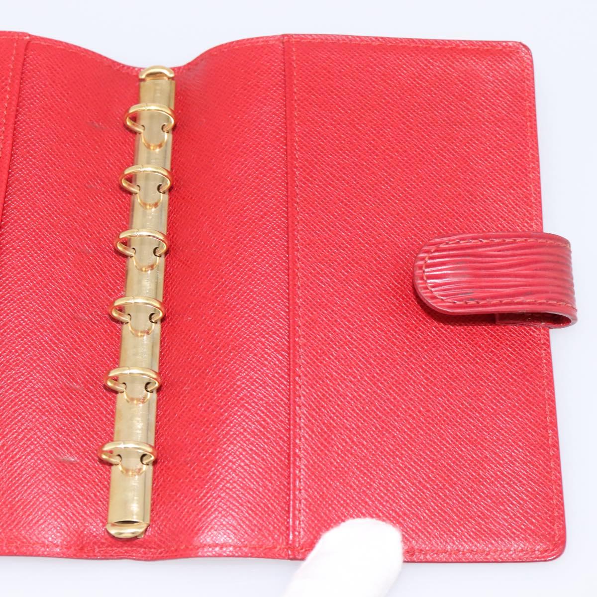 LOUIS VUITTON Epi Agenda PM Day Planner Cover Red R20057 LV Auth BA15221
