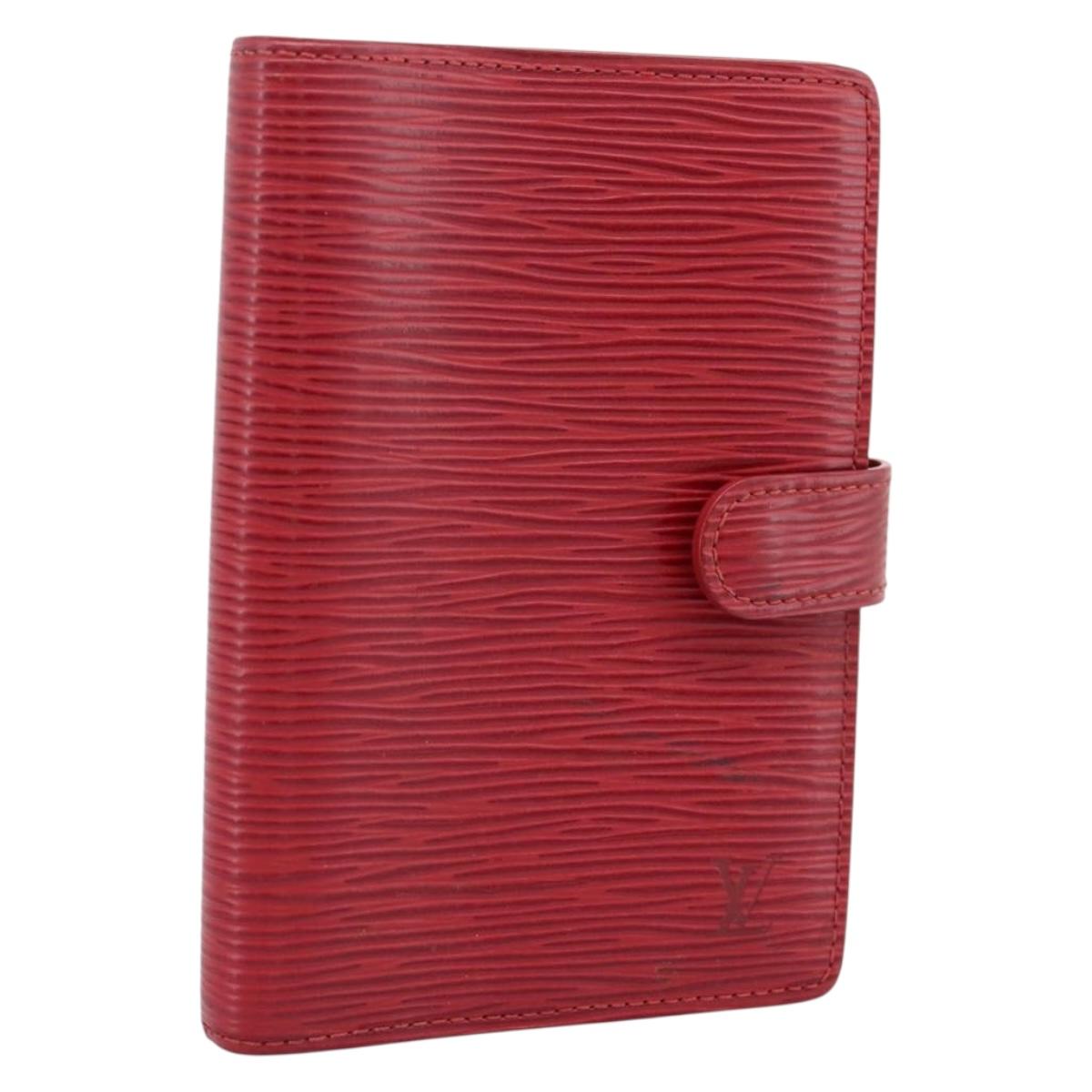 LOUIS VUITTON Epi Agenda PM Day Planner Cover Red R20057 LV Auth BA15221
