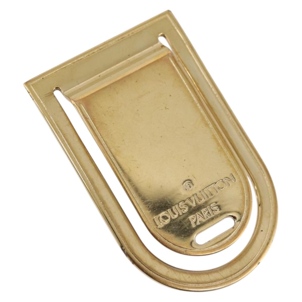 LOUIS VUITTON Pansavie Porto Address Money Clip metal Gold M64690 Auth BA15222