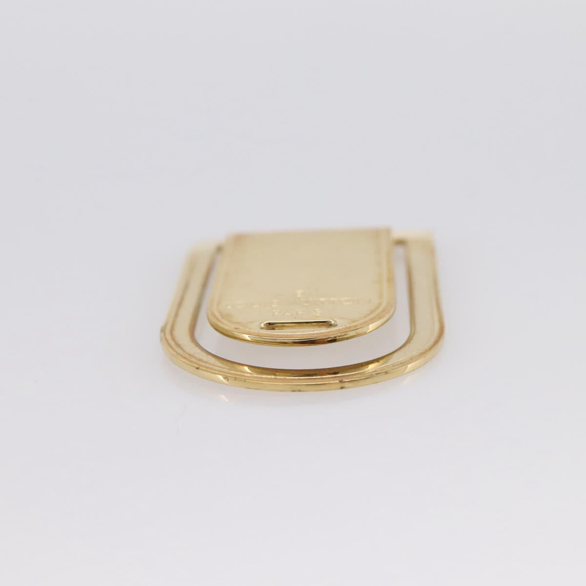 LOUIS VUITTON Pansavie Porto Address Money Clip metal Gold M64690 Auth BA15222