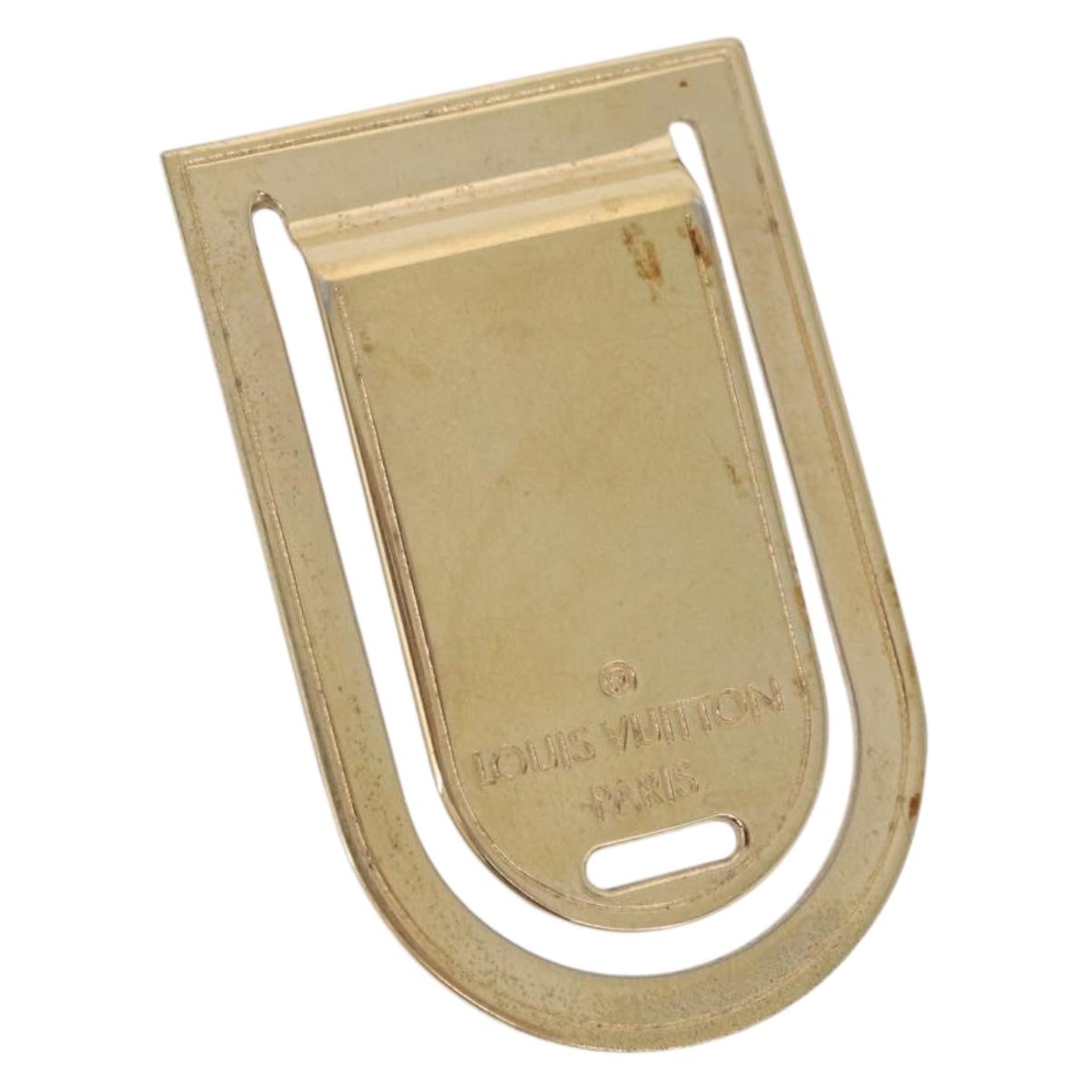 LOUIS VUITTON Pansavie Porto Address Money Clip metal Gold M64690 Auth BA15226