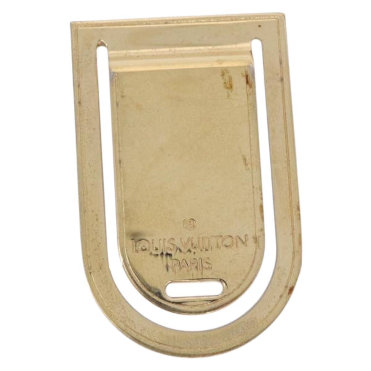 LOUIS VUITTON Pansavie Porto Address Money Clip metal Gold M64690 Auth BA15226