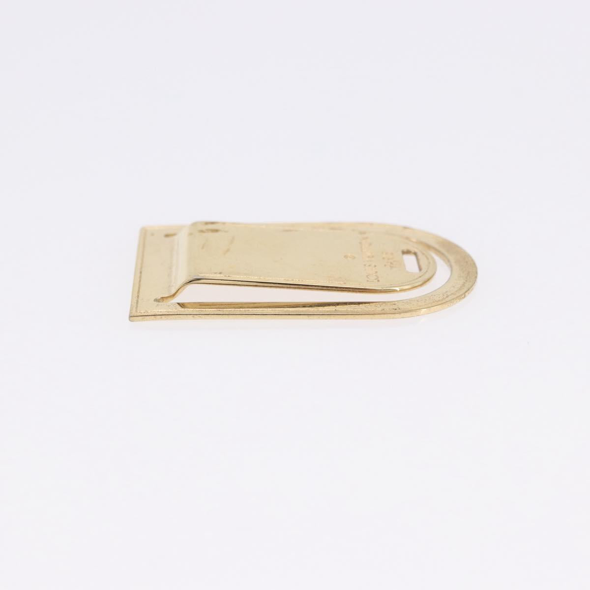 LOUIS VUITTON Pansavie Porto Address Money Clip metal Gold M64690 Auth BA15226