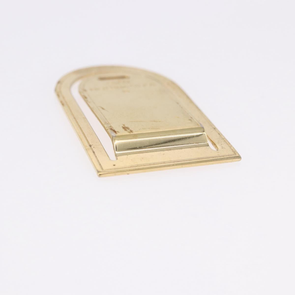 LOUIS VUITTON Pansavie Porto Address Money Clip metal Gold M64690 Auth BA15226