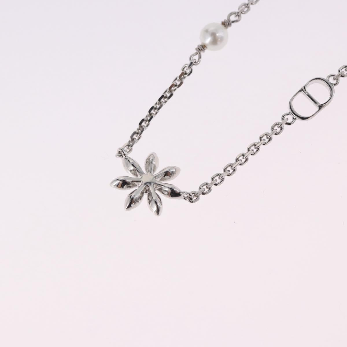 Christian Dior Necklace metal Silver Auth BA15231M
