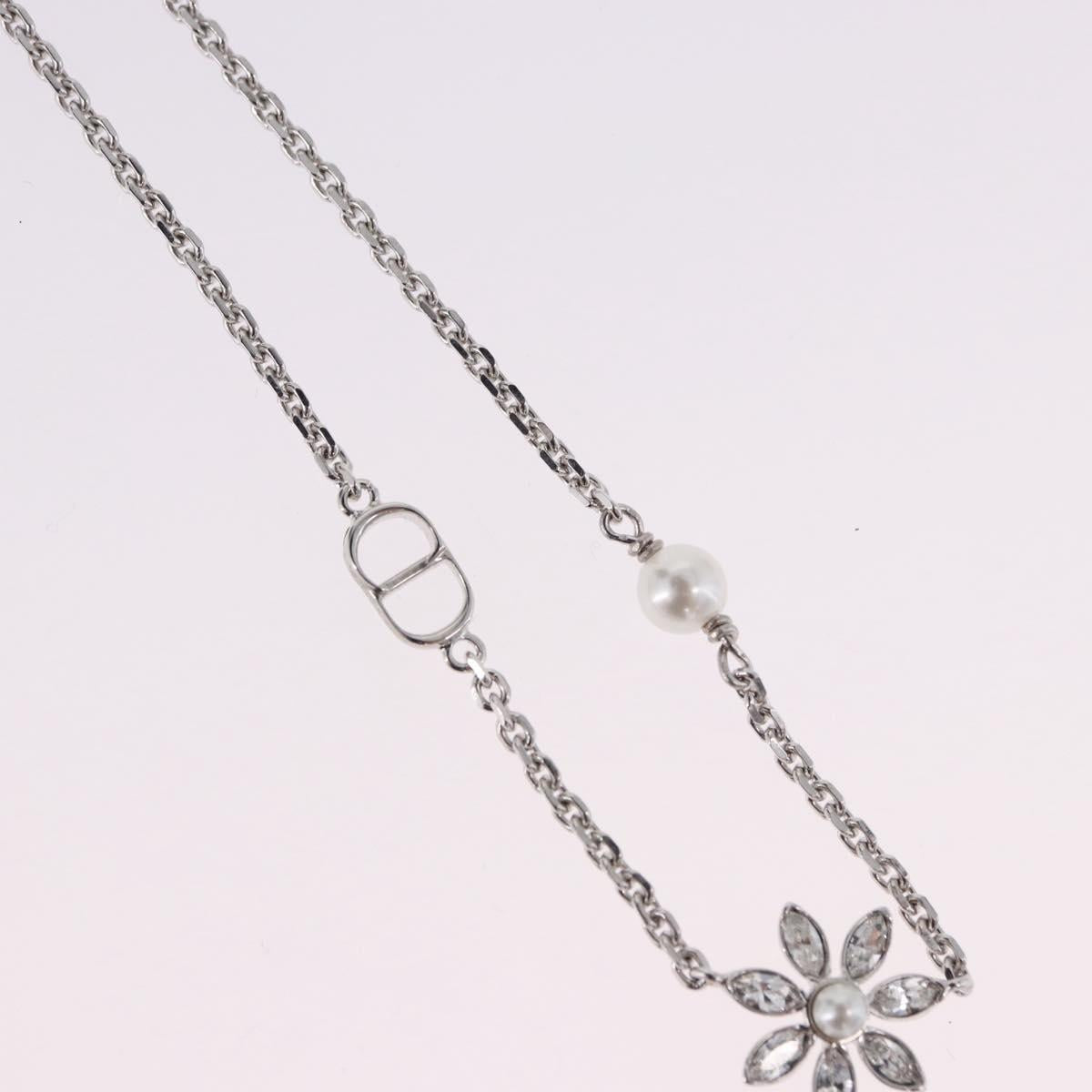 Christian Dior Necklace metal Silver Auth BA15231M