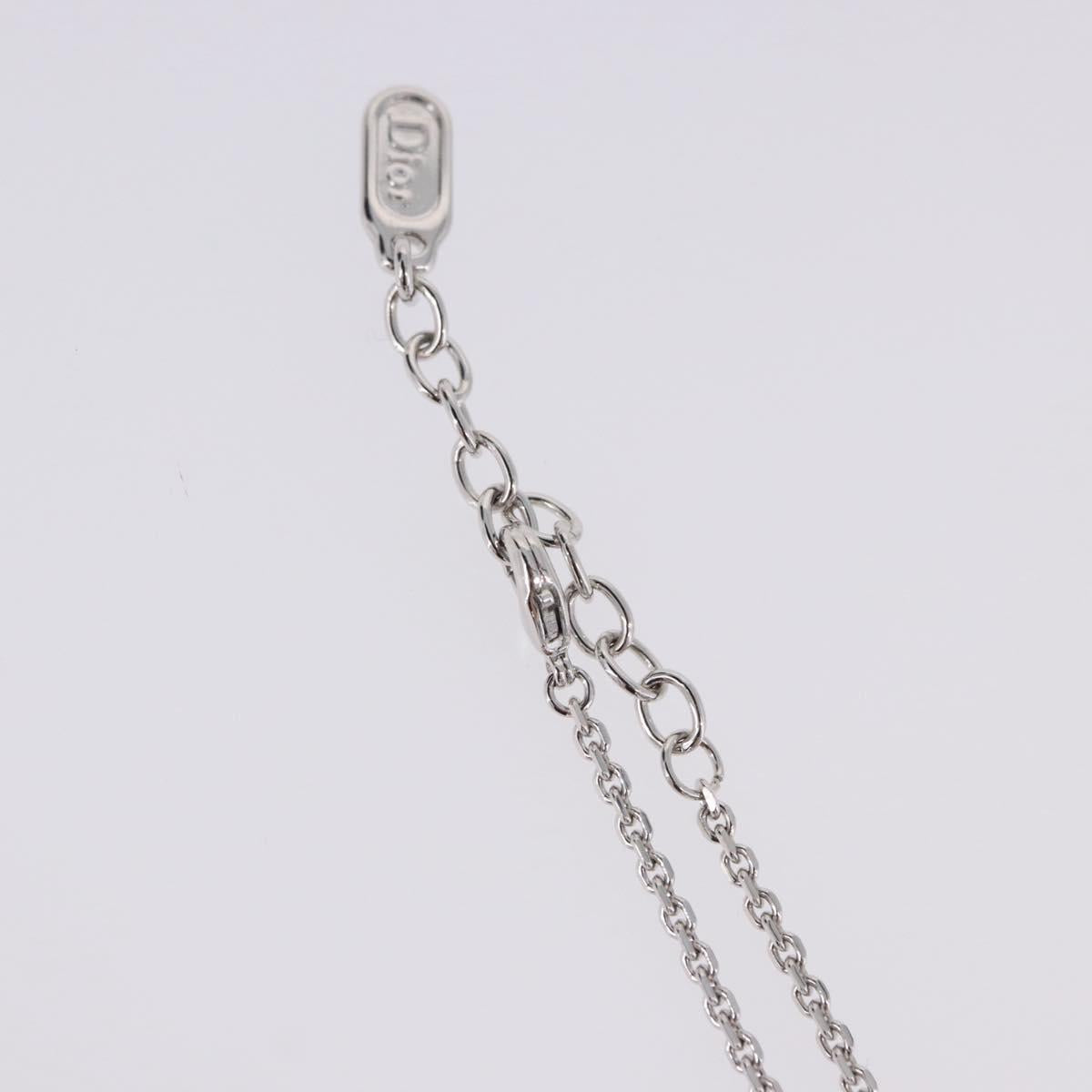 Christian Dior Necklace metal Silver Auth BA15231M