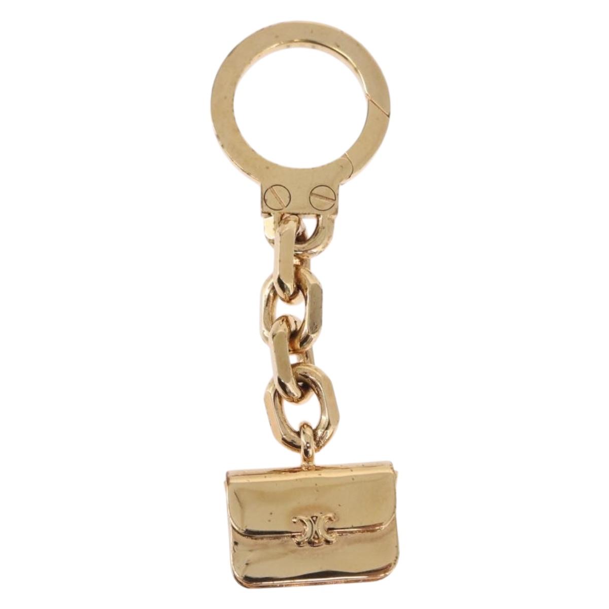 CELINE Triomphe Bag Charm metal Gold Auth BA15233V