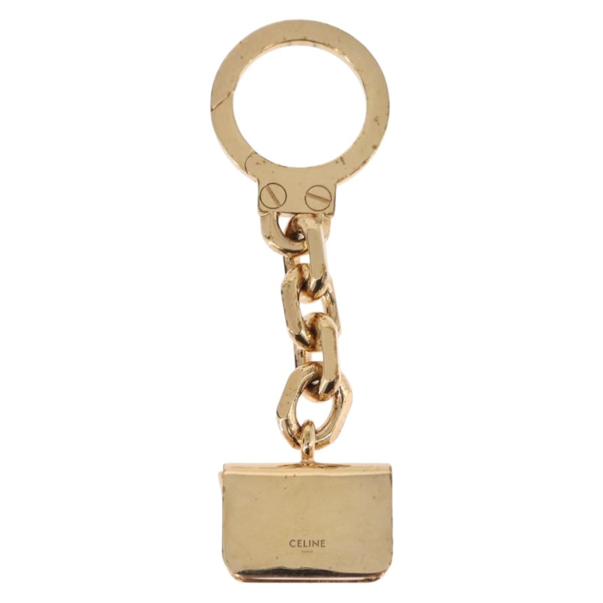 CELINE Triomphe Bag Charm metal Gold Auth BA15233V
