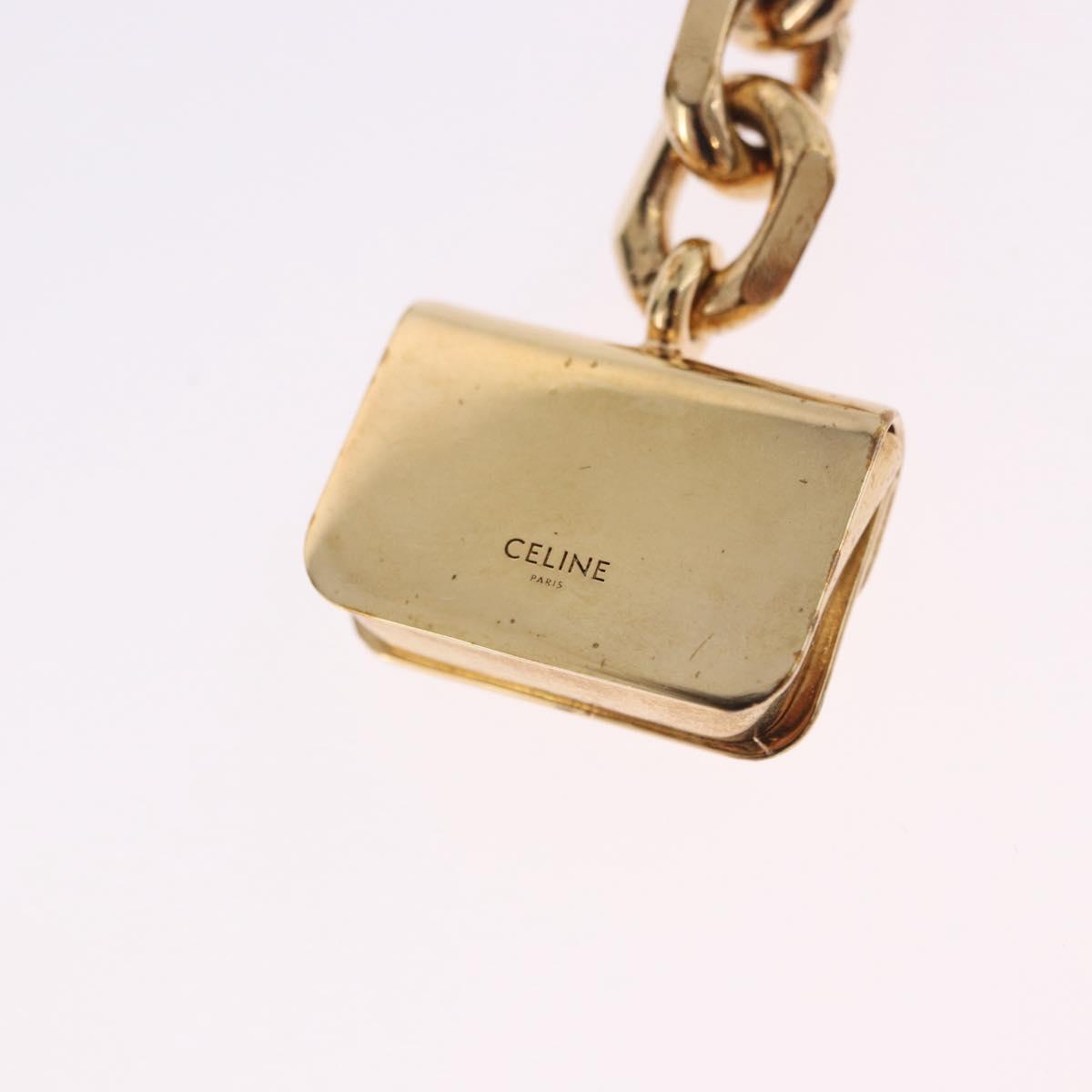 CELINE Triomphe Bag Charm metal Gold Auth BA15233V