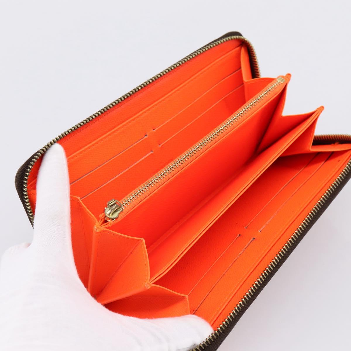 LOUIS VUITTON Monogram Graffiti Zippy Long Wallet Orange M93711 LV Auth BA15238