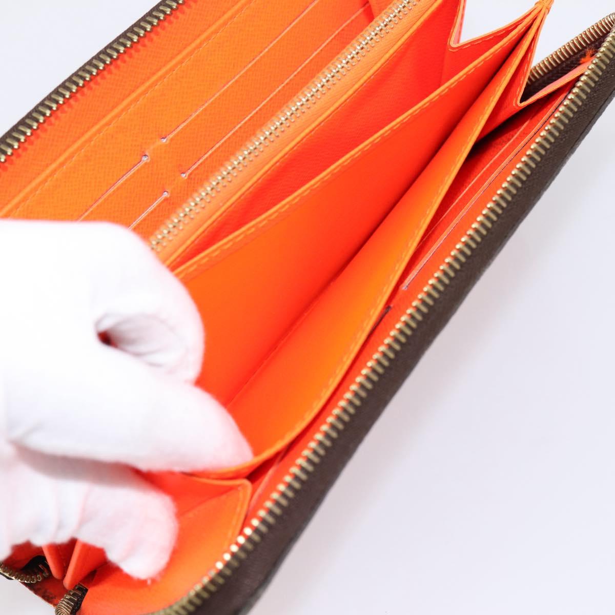 LOUIS VUITTON Monogram Graffiti Zippy Long Wallet Orange M93711 LV Auth BA15238