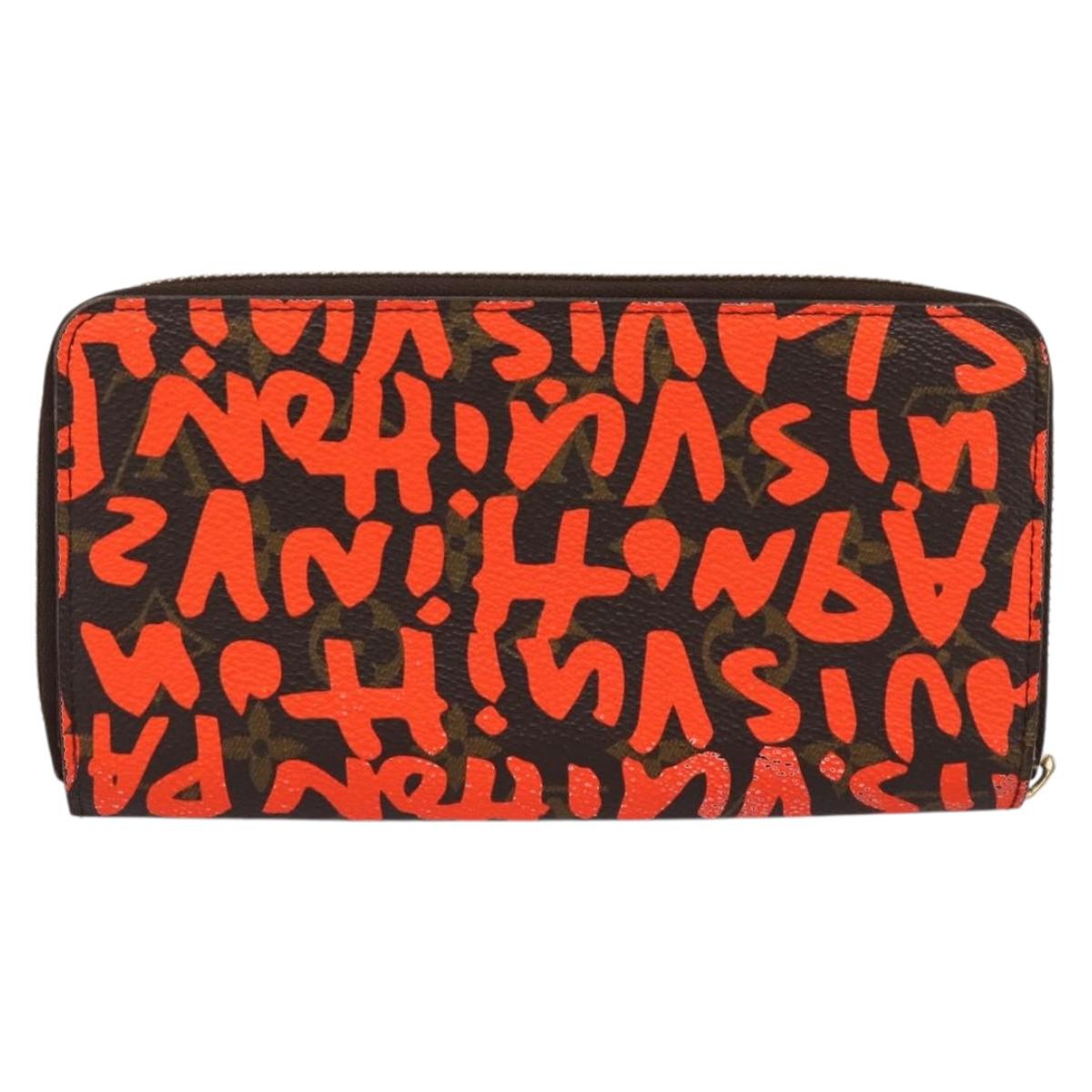 LOUIS VUITTON Monogram Graffiti Zippy Long Wallet Orange M93711 LV Auth BA15238