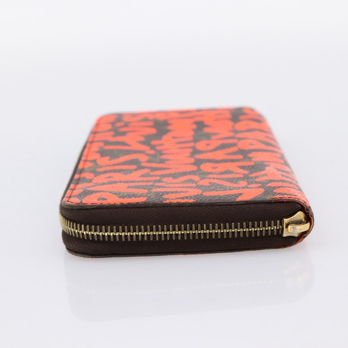 LOUIS VUITTON Monogram Graffiti Zippy Long Wallet Orange M93711 LV Auth BA15238