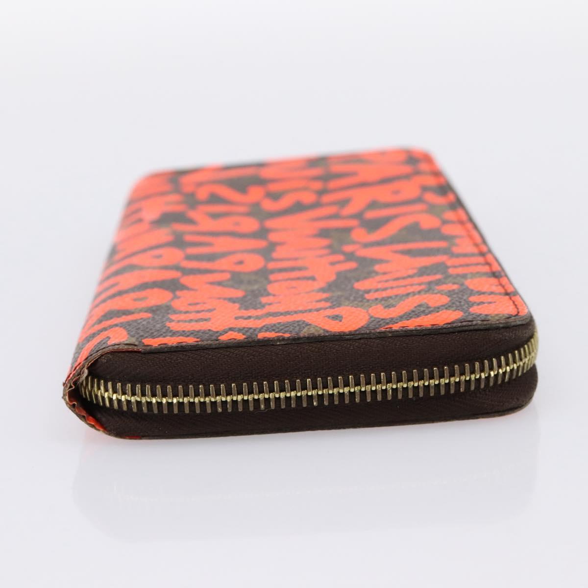 LOUIS VUITTON Monogram Graffiti Zippy Long Wallet Orange M93711 LV Auth BA15238