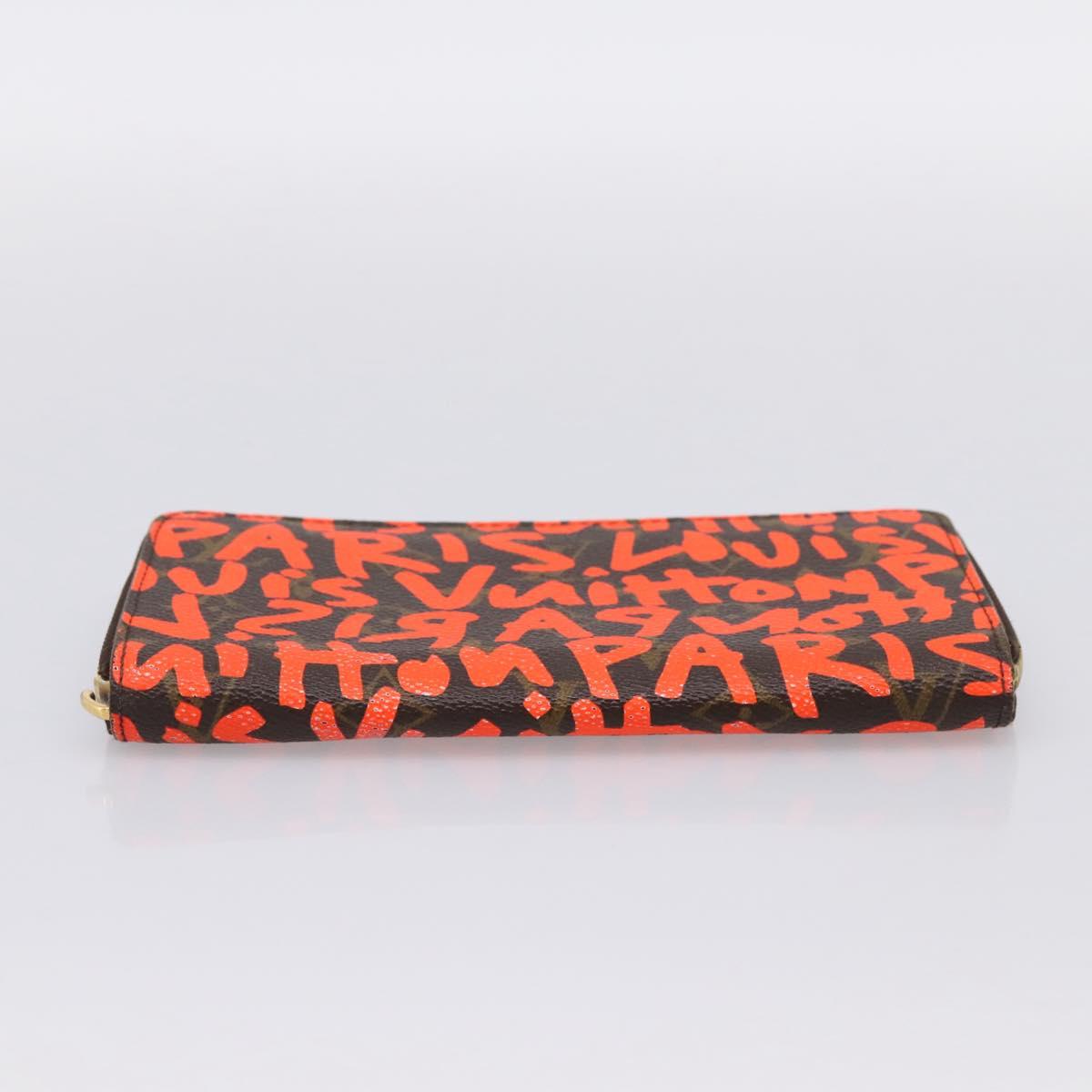LOUIS VUITTON Monogram Graffiti Zippy Long Wallet Orange M93711 LV Auth BA15238