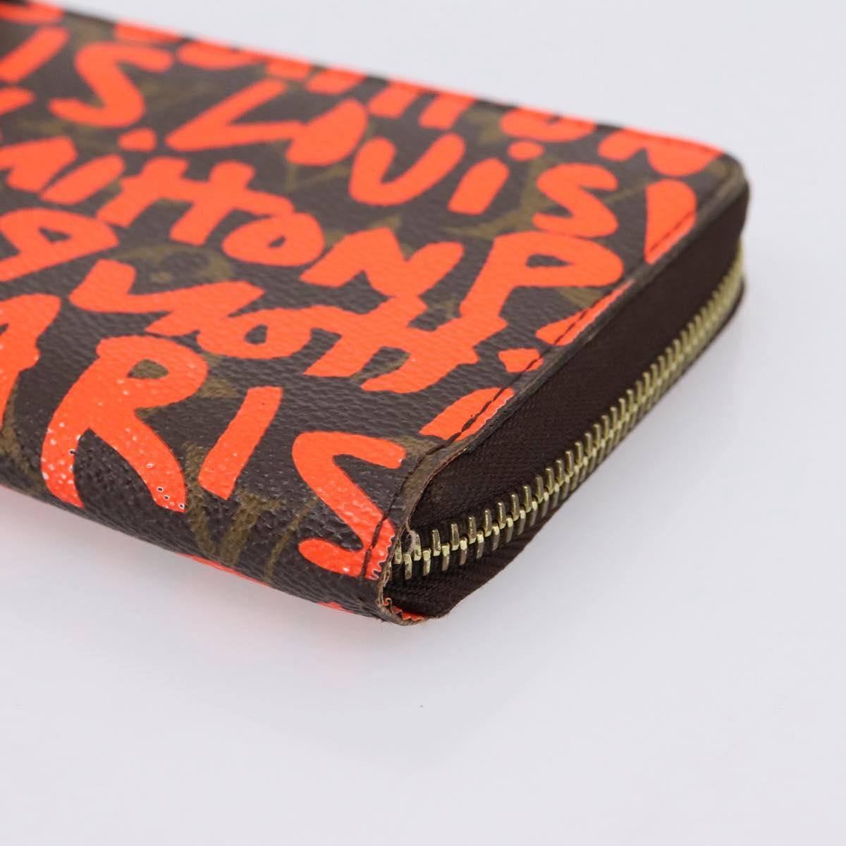 LOUIS VUITTON Monogram Graffiti Zippy Long Wallet Orange M93711 LV Auth BA15238