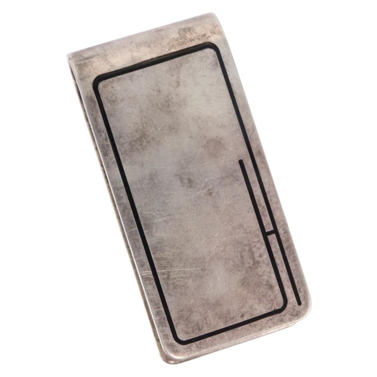 HERMES Money Clip Ag925 Silver Auth BA15239