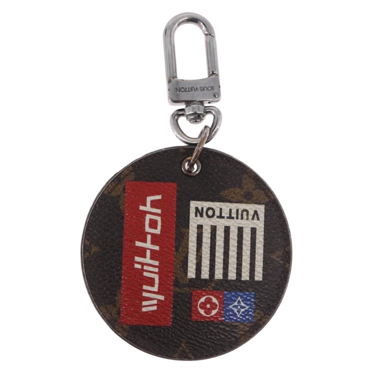 LOUIS VUITTON Monogram Porte Cles Round Monogram Logo Charm M68300 Auth BA15242