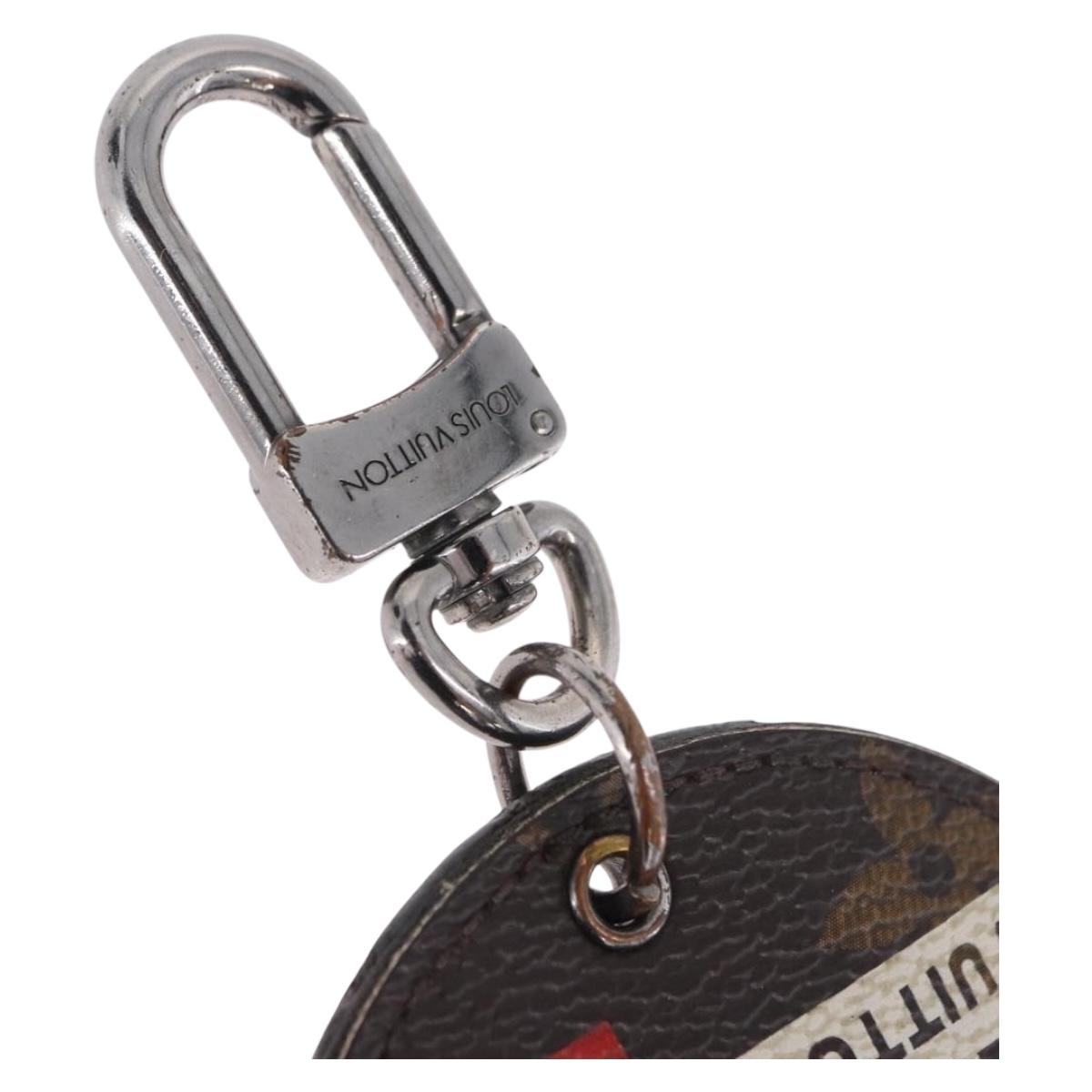 LOUIS VUITTON Monogram Porte Cles Round Monogram Logo Charm M68300 Auth BA15242