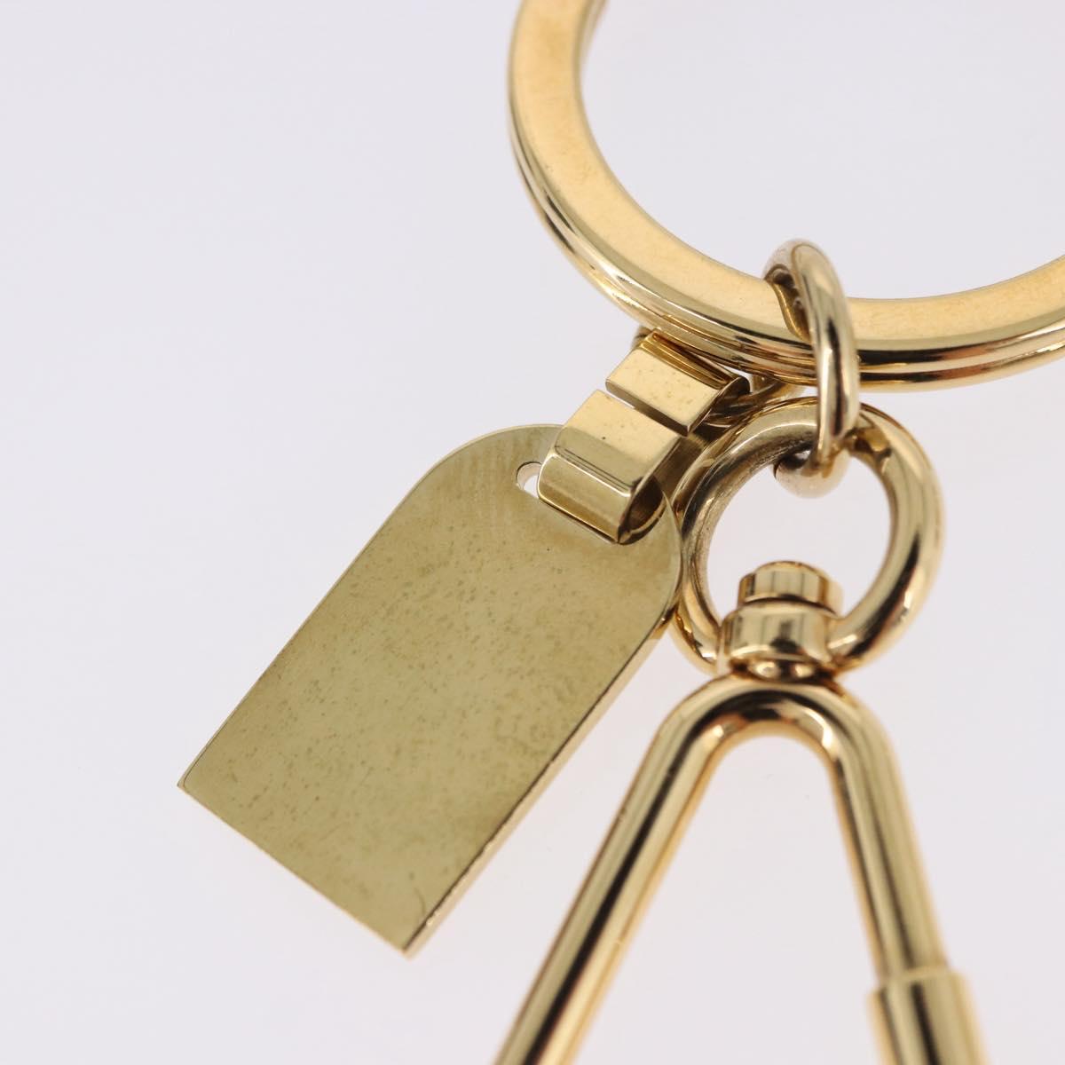 LOUIS VUITTON Porte Cles Mini Travel Key Holder metal Gold M65996 Auth BA15244V