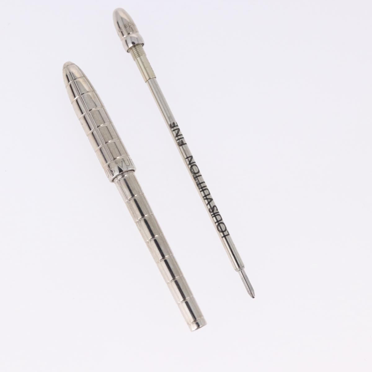 LOUIS VUITTON Styro Agenda Ballpoint Pen metal Silver LV Auth BA15245