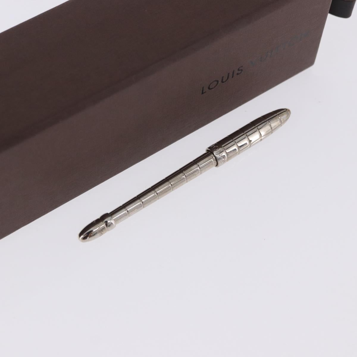 LOUIS VUITTON Styro Agenda Ballpoint Pen metal Silver LV Auth BA15245
