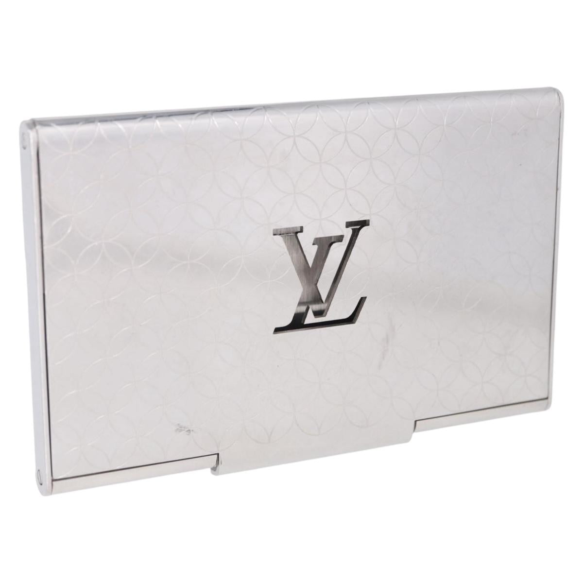 LOUIS VUITTON Porte Cartes Champs Elysees Card Case Silver M65227 Auth BA15246