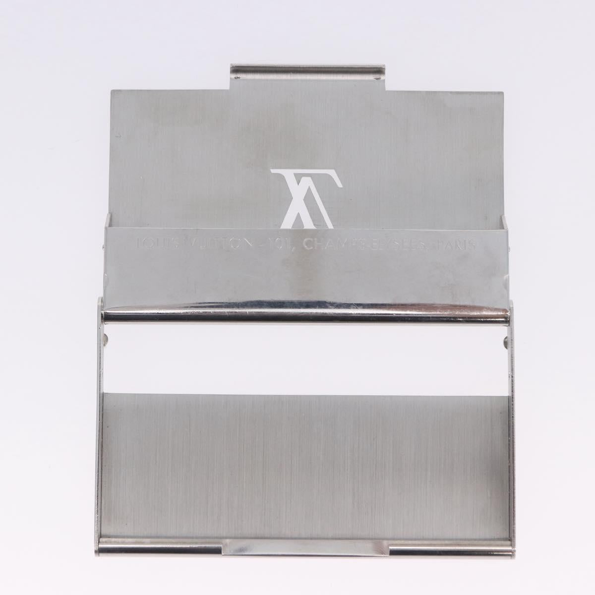 LOUIS VUITTON Porte Cartes Champs Elysees Card Case Silver M65227 Auth BA15246