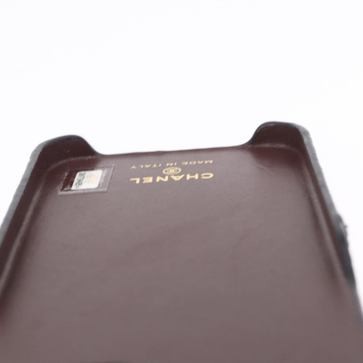 CHANEL iPhone11 iPhone Case Caviar Skin Black CC Auth BA15247V