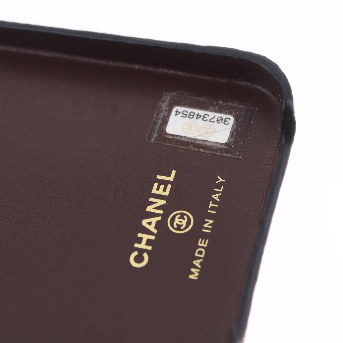 CHANEL iPhone11 iPhone Case Caviar Skin Black CC Auth BA15247V