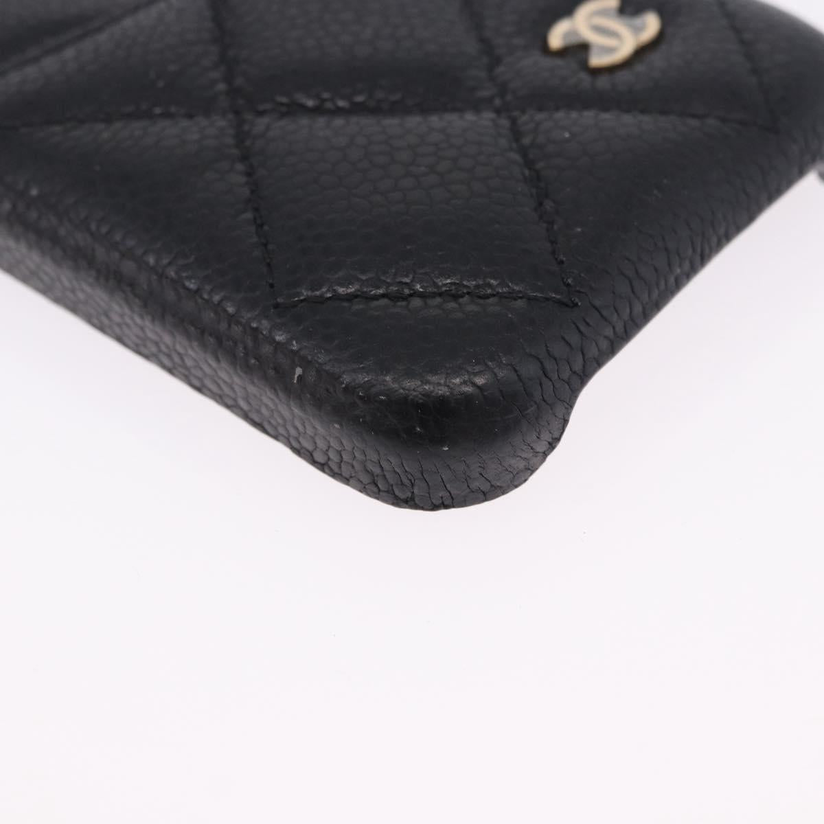 CHANEL iPhone11 iPhone Case Caviar Skin Black CC Auth BA15247V