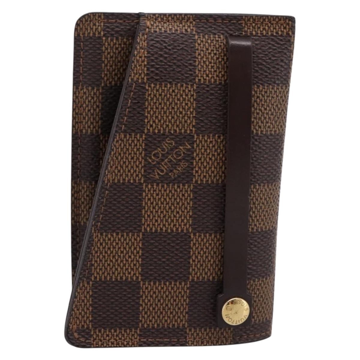 LOUIS VUITTON Damier Ebene Clochette GM Key Case N42240 LV Auth BA15251