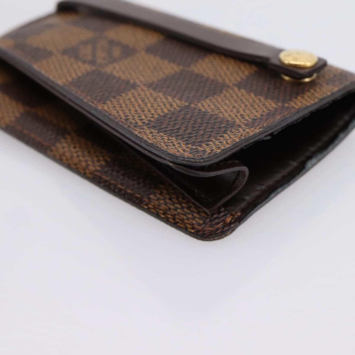 LOUIS VUITTON Damier Ebene Clochette GM Key Case N42240 LV Auth BA15251