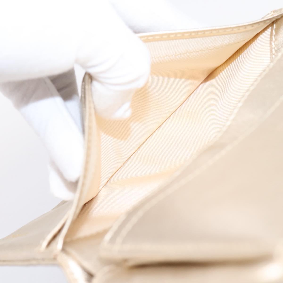 CHANEL Matelasse Long Wallet Lamb Skin Gold CC Auth BA15252