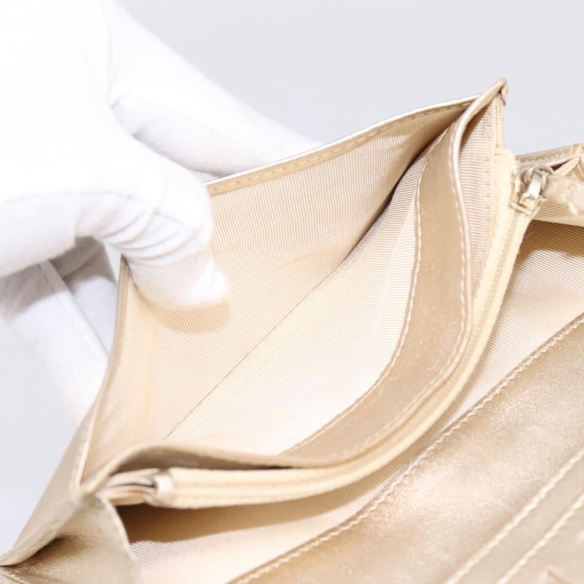 CHANEL Matelasse Long Wallet Lamb Skin Gold CC Auth BA15252