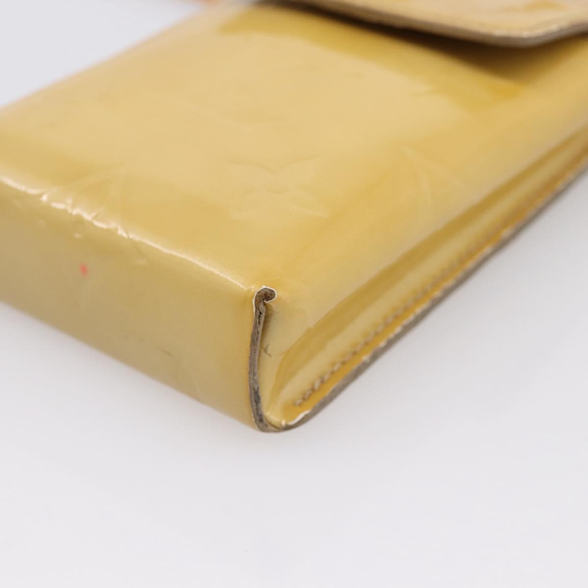 LOUIS VUITTON Monogram Vernis Green Cigarette Case Beige M91048 LV Auth BA15255