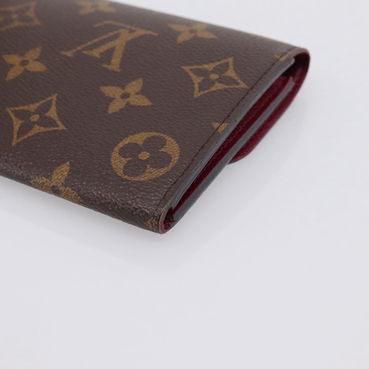 LOUIS VUITTON Monogram Portefeuille Emilie Wallet Fuchsia M60697 Auth BA15262