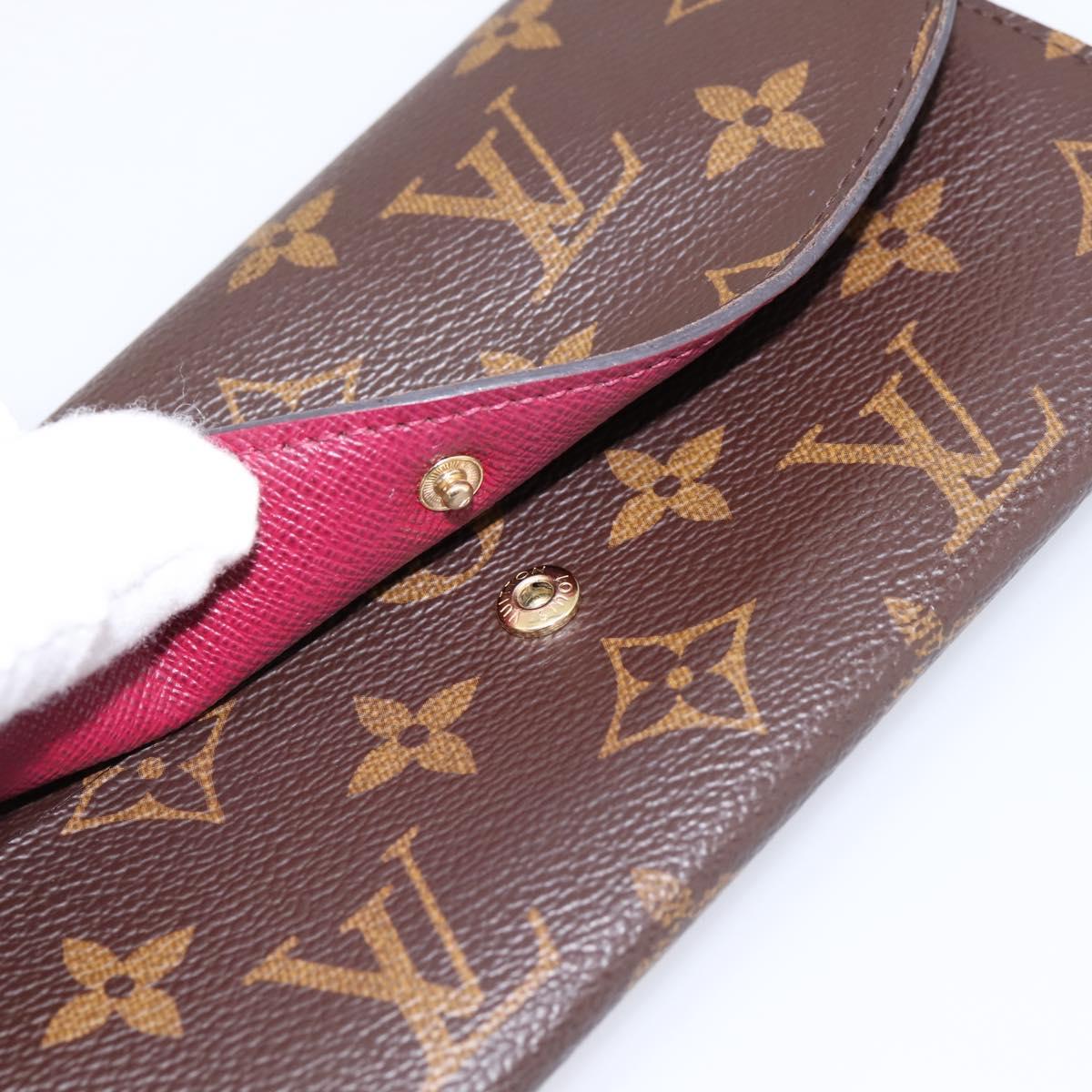 LOUIS VUITTON Monogram Portefeuille Emilie Wallet Fuchsia M60697 Auth BA15262